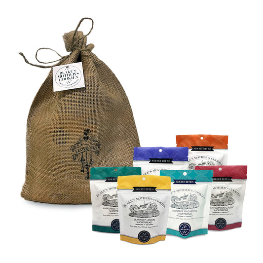 Burlap Valentine's Gift Bag with six 2.2-oz. Short Bite pouches