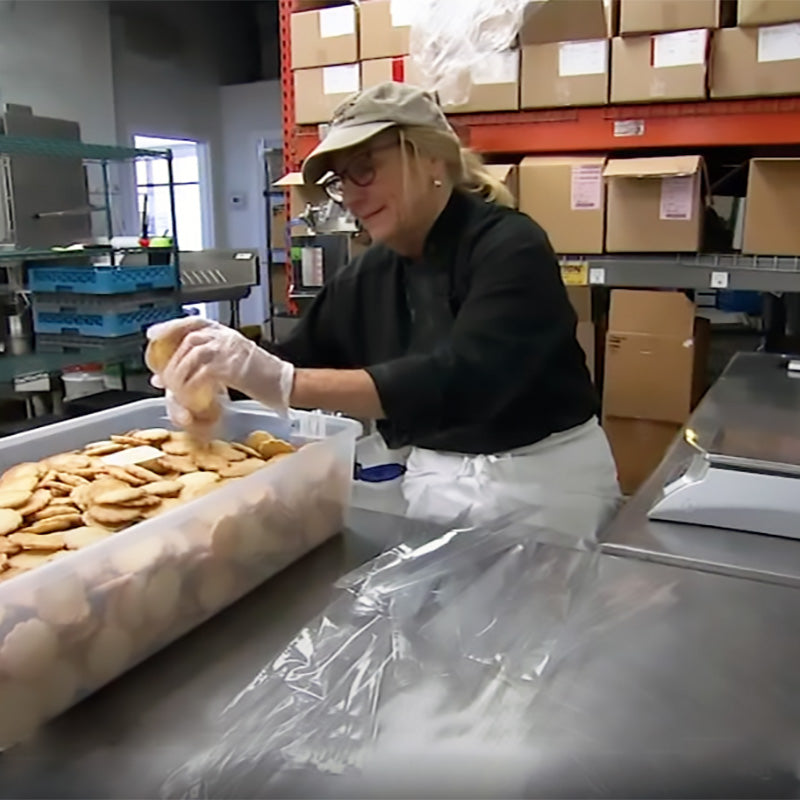 Packing Blake's Mother's Cookies 