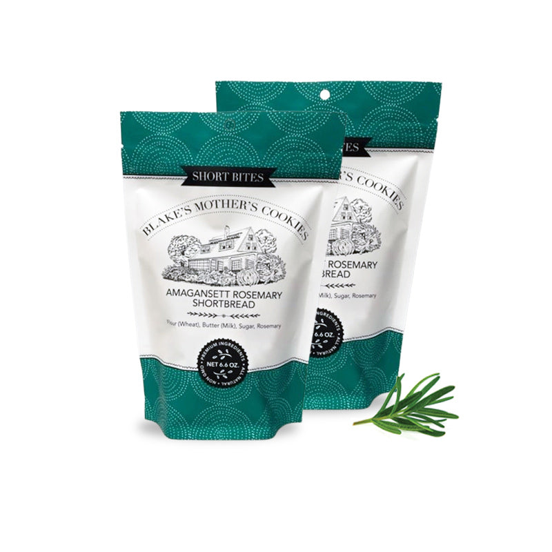 Blake's Mother's Cookies 6.6-oz. Amagansett Rosemary pouches with sprig of Rosemary