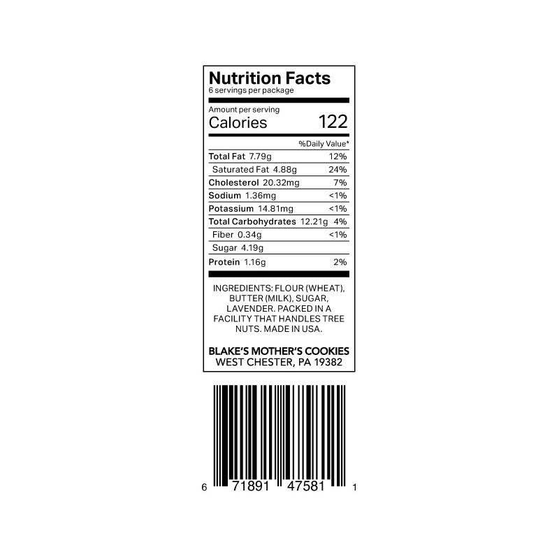 Nutrition image for Long Lane Lavender 6.6 oz. Short Bites