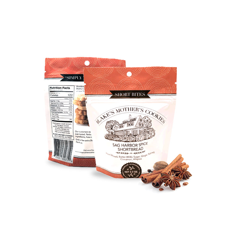 Two 2.2-oz. pounches Sag Harbor Spice Short Bites with spices in front
